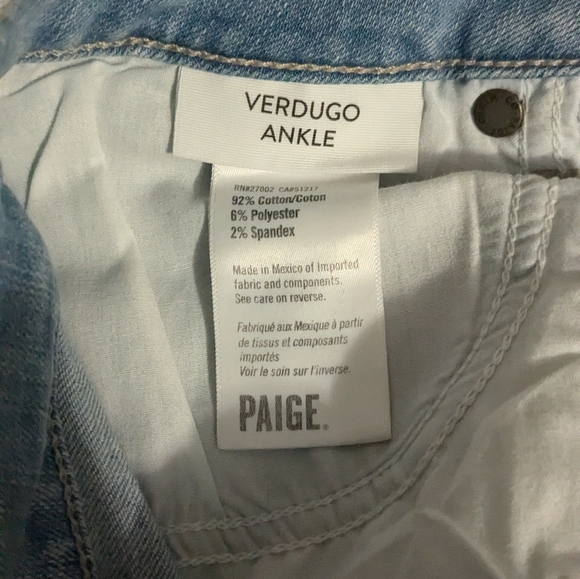 NWOT PAIGE VERDUGO Ankle Jeans - Picture 3 of 6